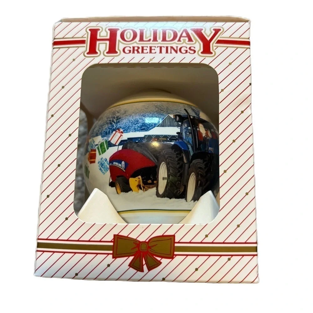 Vintage New Holland Ball Ornament NEW Holiday Greetings Tractor Christmas 2012